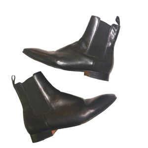 PONCE Vintage Men's Black Leather Ankle Boots